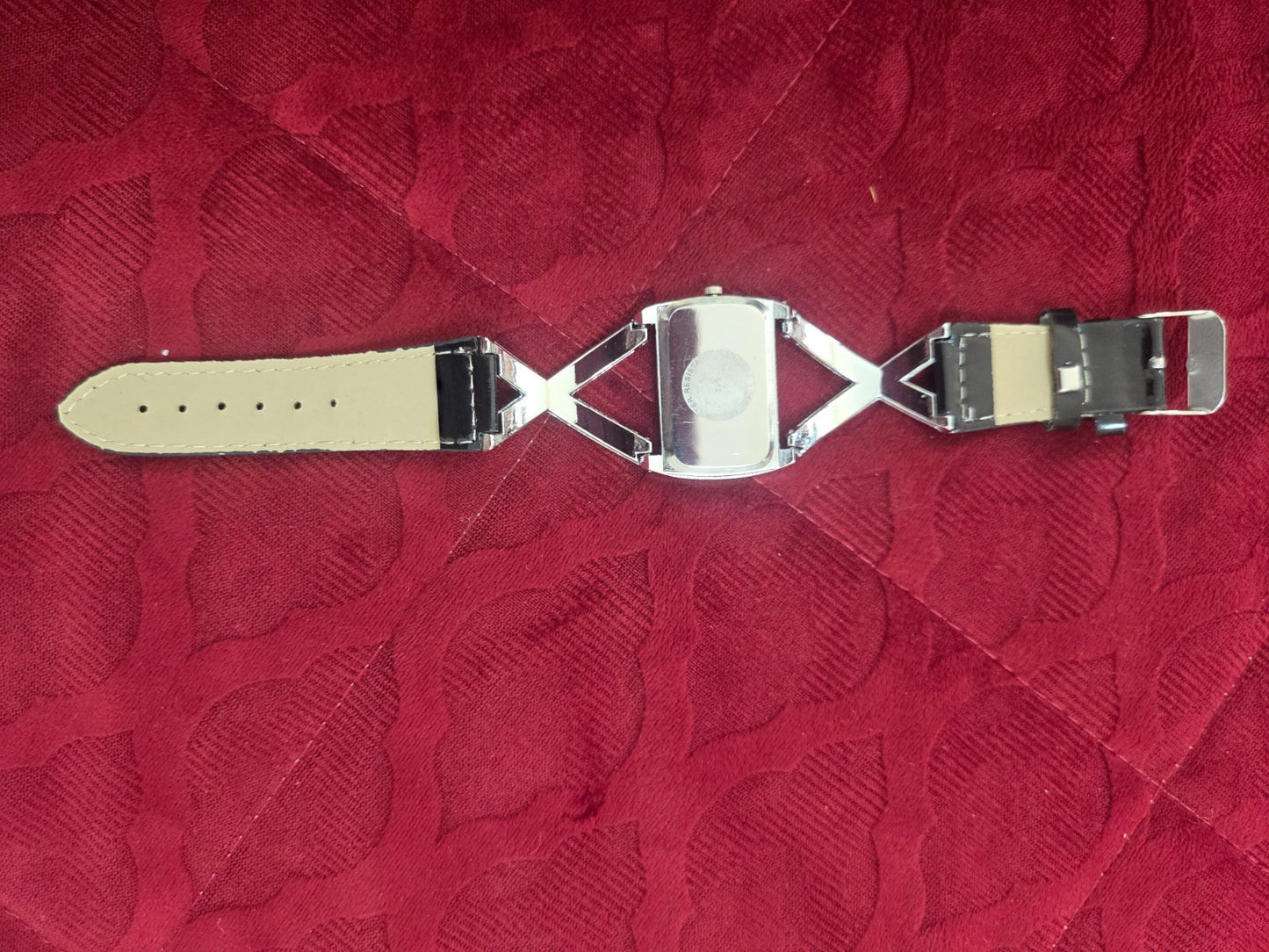 GoGoey Women's Rectangular Dress Watch Crystal X Band Black Faux Leather Strap