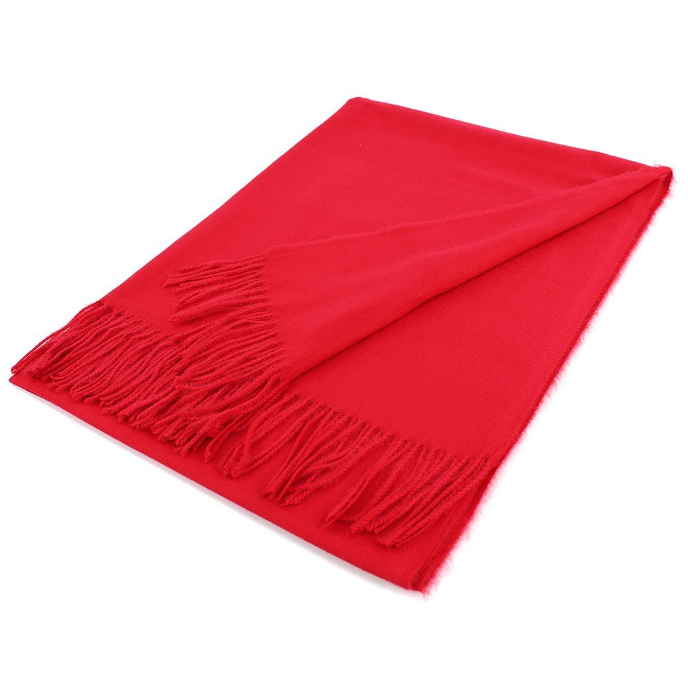 2pcs Red Mustard Cashmere Feel Oversized Wrap Shawl Scarf Stole Solid 78x27