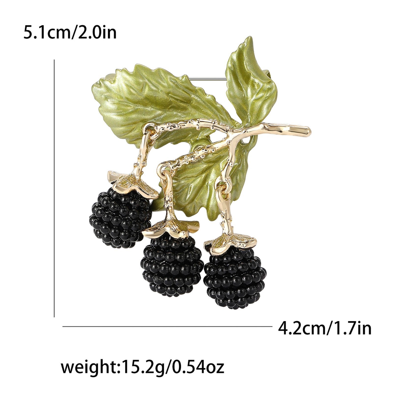 2pcs Enamel Raspberry Blackberry Brooch Set Fruit Pin Garden Nature Jewelry