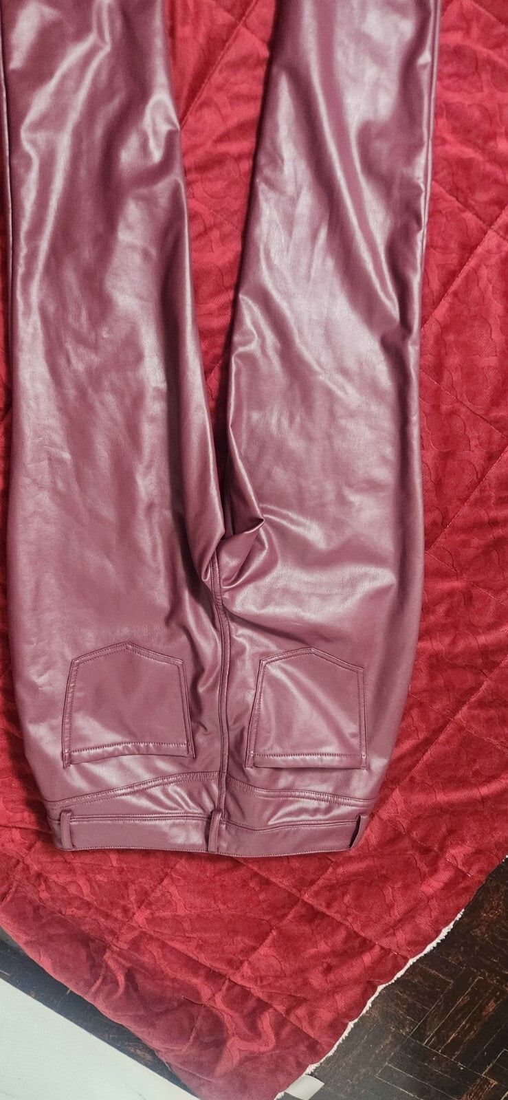 INC Women's Faux-Leather Skinny Pants for Women Trousers Size 10 