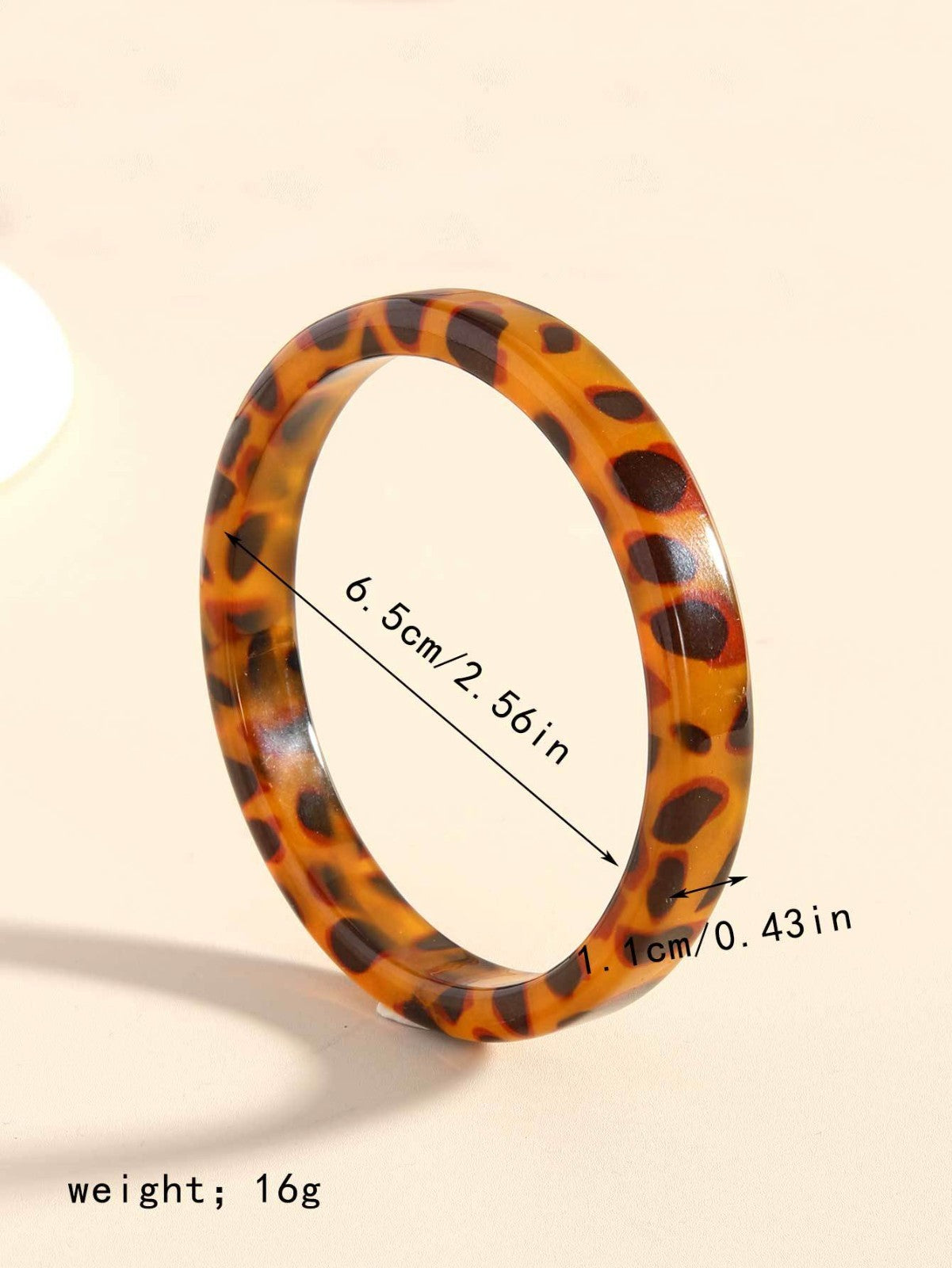 Tortoiseshell Bangle Stack Set: Wide & Thin Acrylic Resin Bracelets