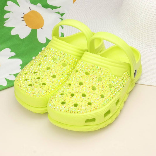 Bling Solid Rubber Sandals Women’s Slip-On Summer Beach Slides Casual Shoes 6.5