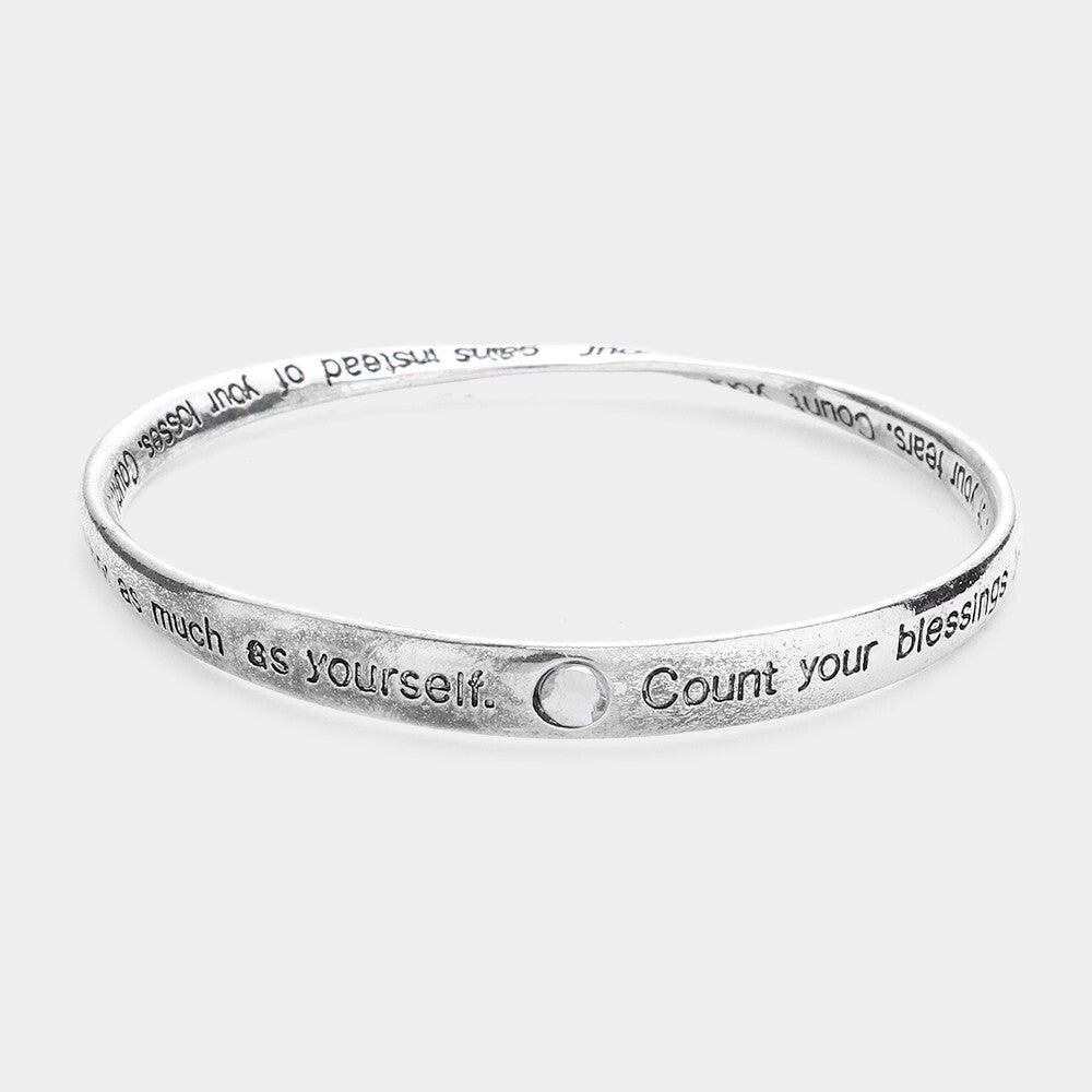 New Count Your Blessings Bangle Bracelet Inspirational Religious Jewelry Gift