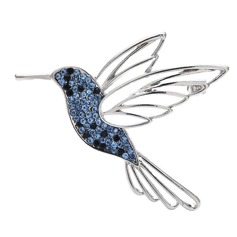 2pcs Hummingbird Brooch Set Rhinestone Crystal Bird Pins Fashion Jewelry