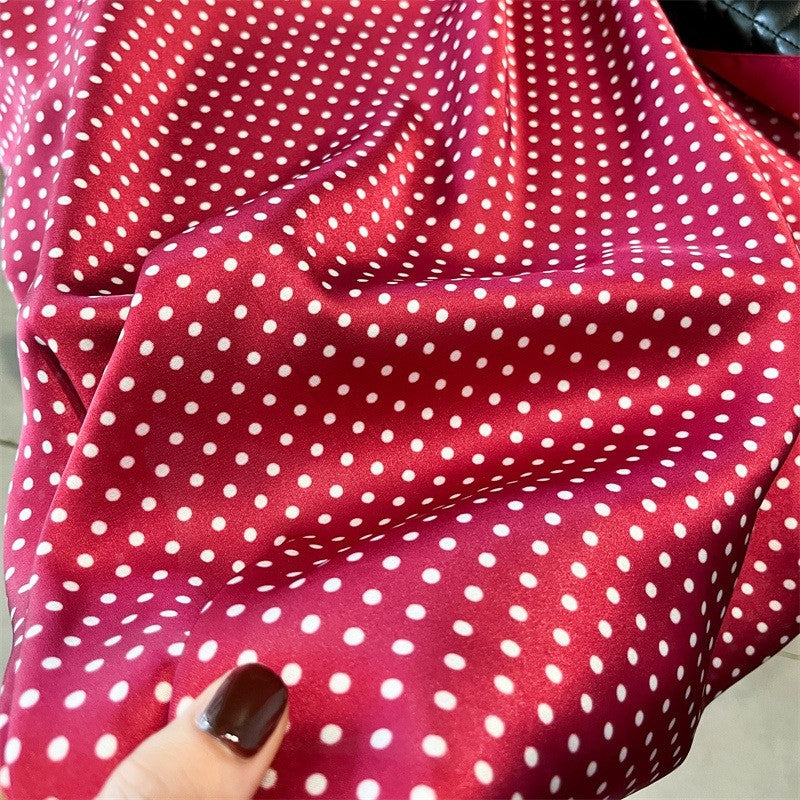 2pcs Polka Dot Square Neck Scarf Silk Feel Hair Head Bandana 27.5" x 27.5"