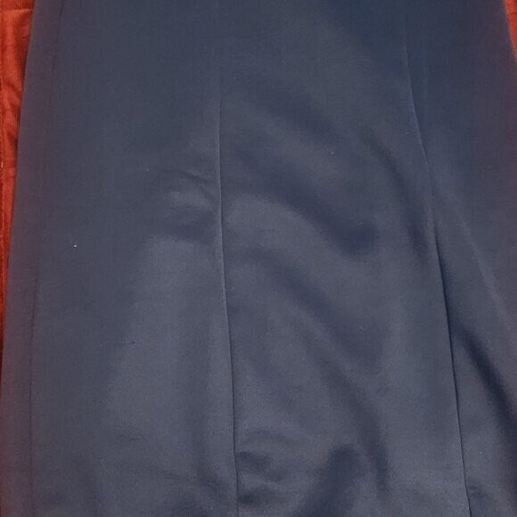 Chic Navy Pencil Skirt w/ Full-Length Back Zipper – Size M Office Skirt Outfit