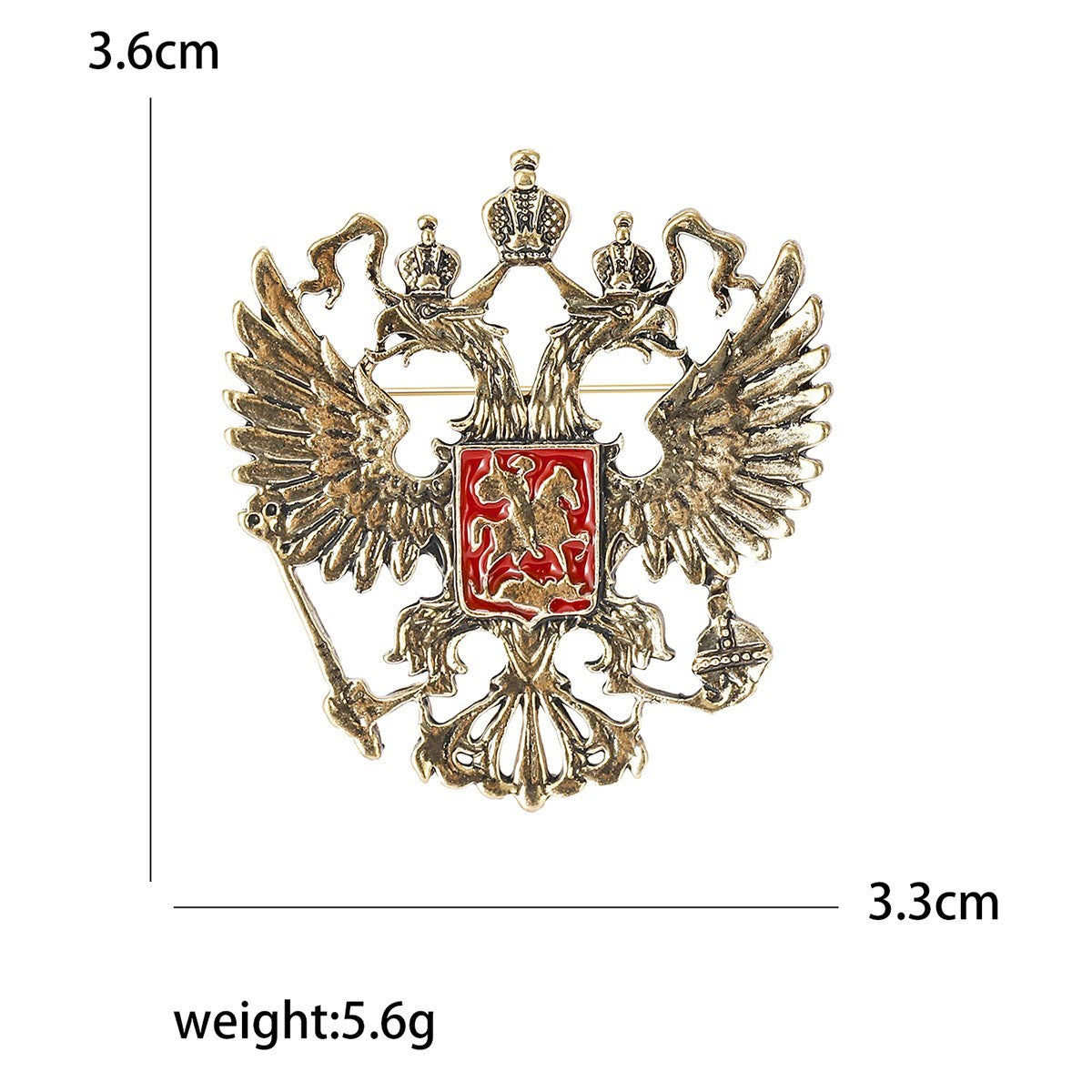 3pcs Black Gold Silver Russian Imperial Eagle Brooch Pin Set Heraldic Gift Set