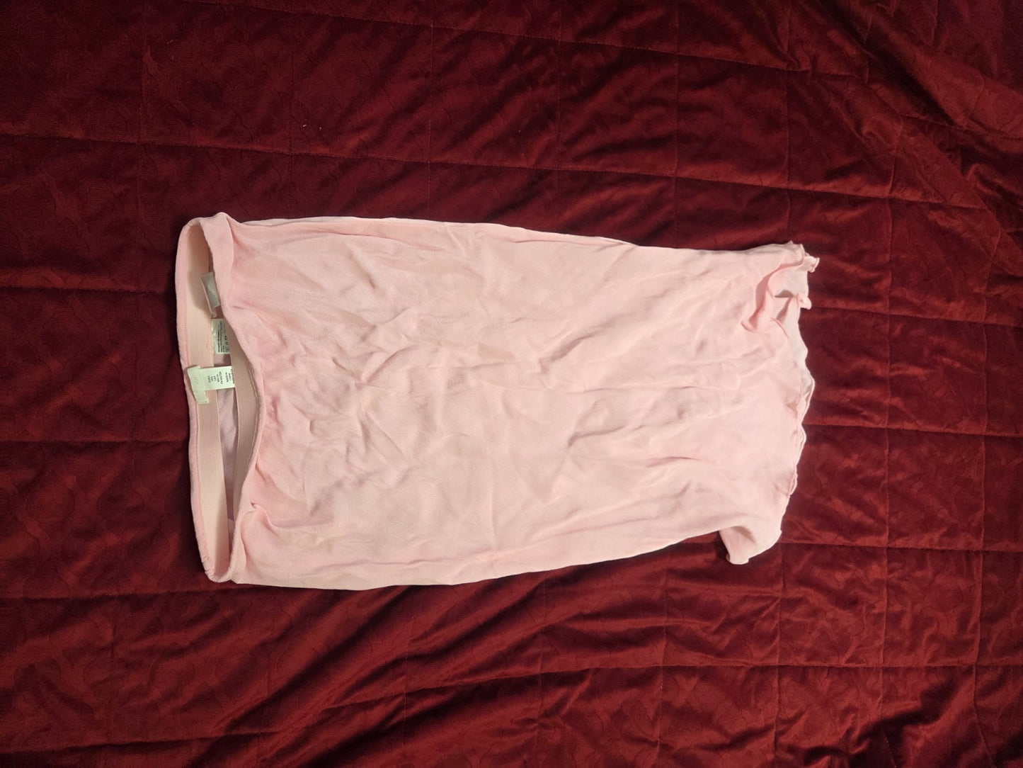 Pink Midi Skirt for Women Elastic Waistband Flowing A Line Skirt for Ladies S