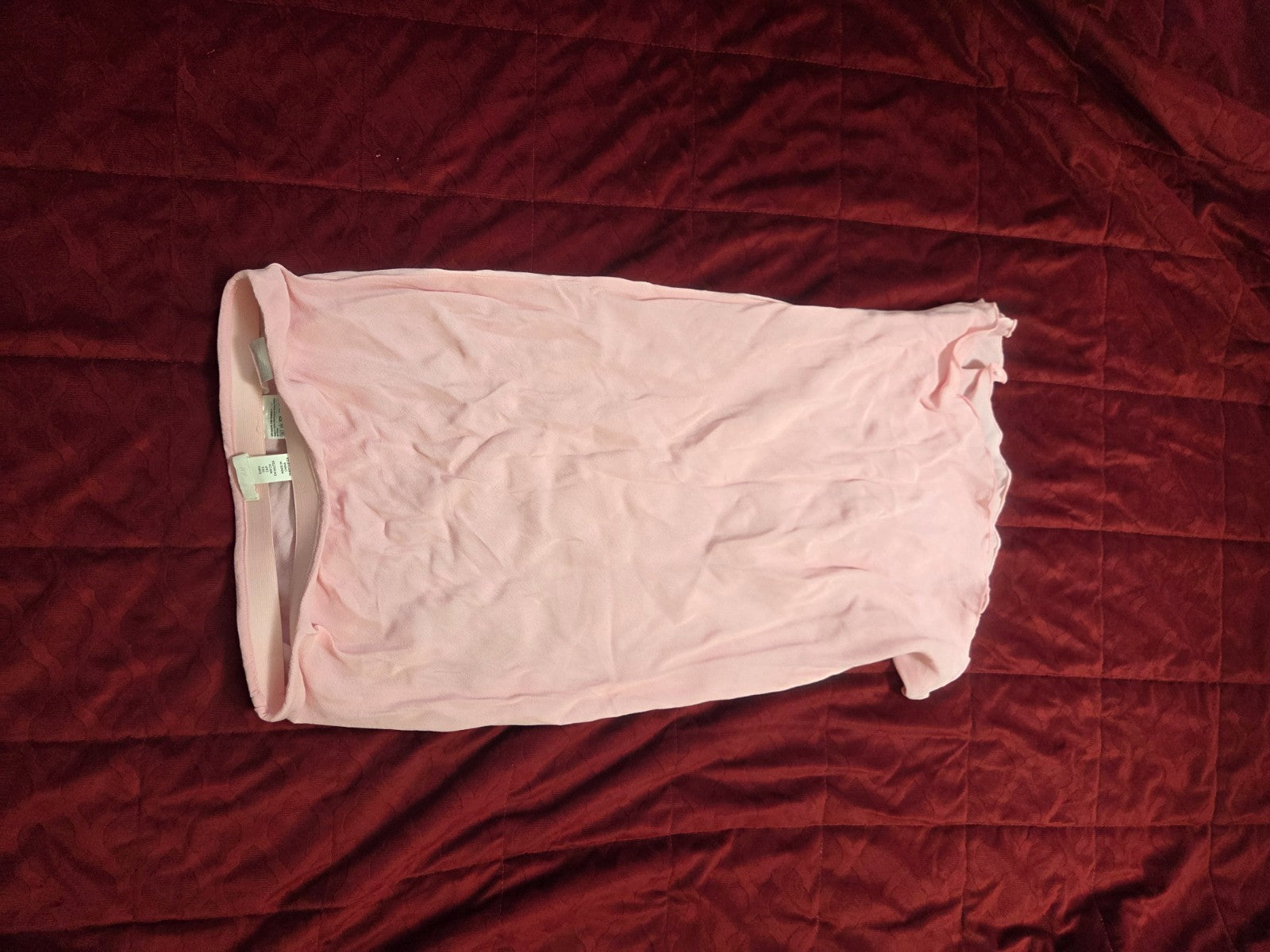 Pink Midi Skirt for Women Elastic Waistband Flowing A Line Skirt for Ladies S