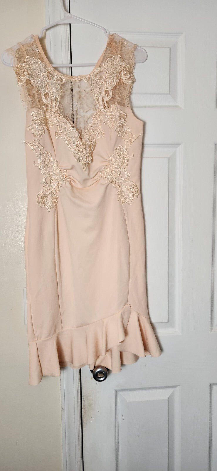 Lace Overlay Bodice Ruffled Dress for Women Formal Wedding Guest Dresses