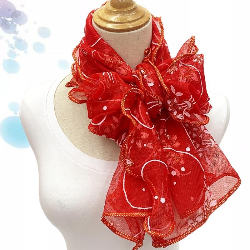 Floral Lace Rectangular Scarf 18in x 63in Lightweight Summer Evening Wrap