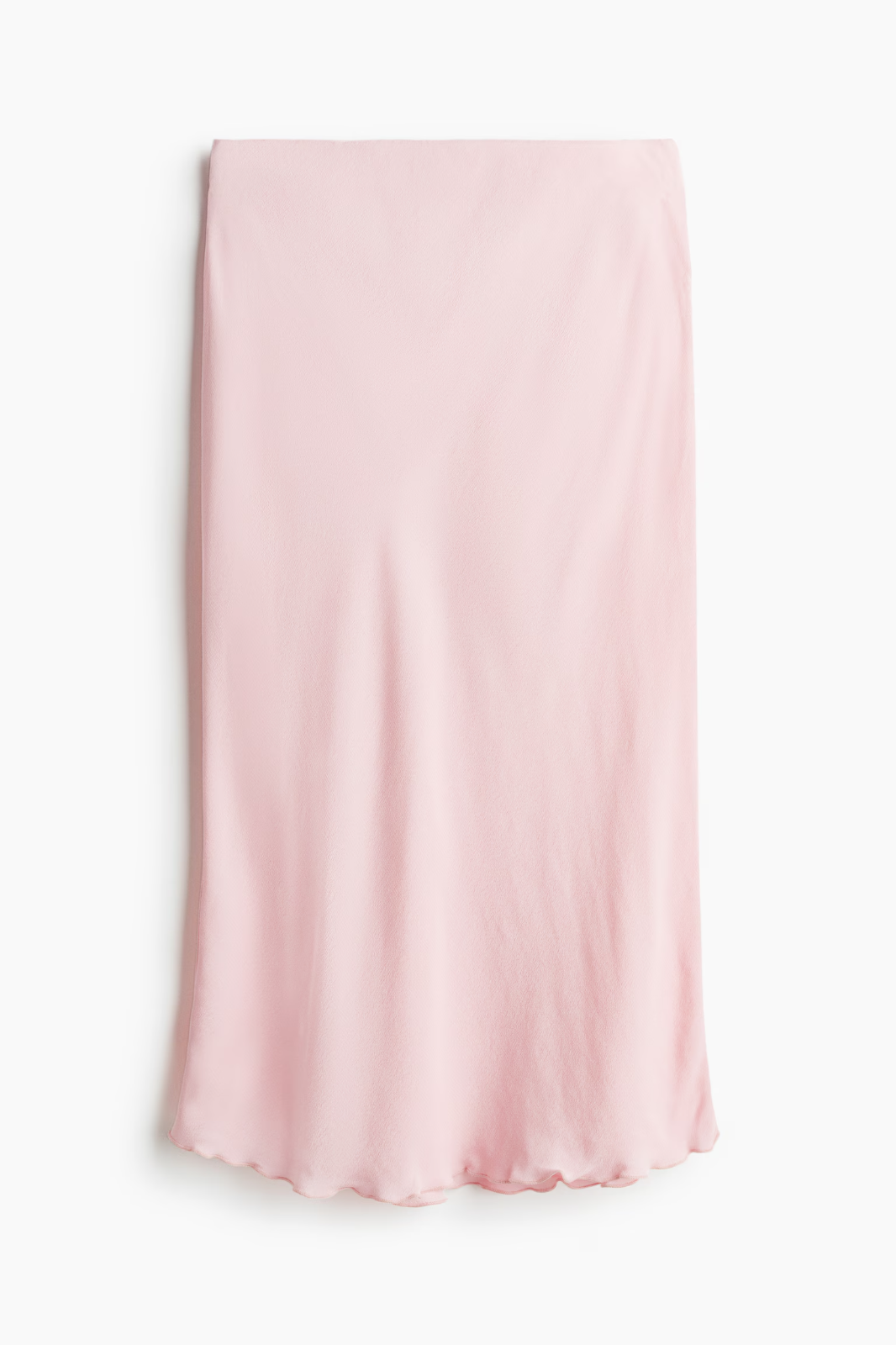 Pink Midi Skirt for Women Elastic Waistband Flowing A Line Skirt for Ladies S