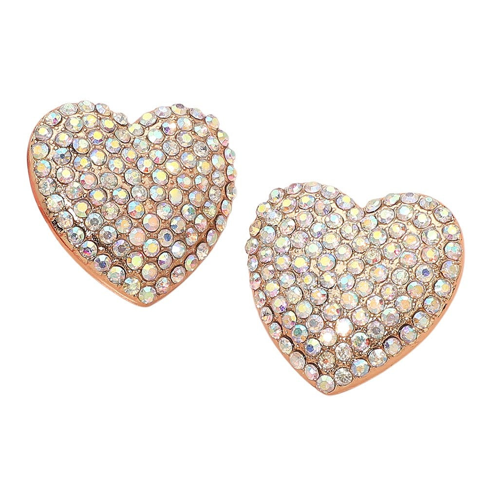 Gold Textured Double Open Heart Dangle Earrings Statement Fashion Jewelry
