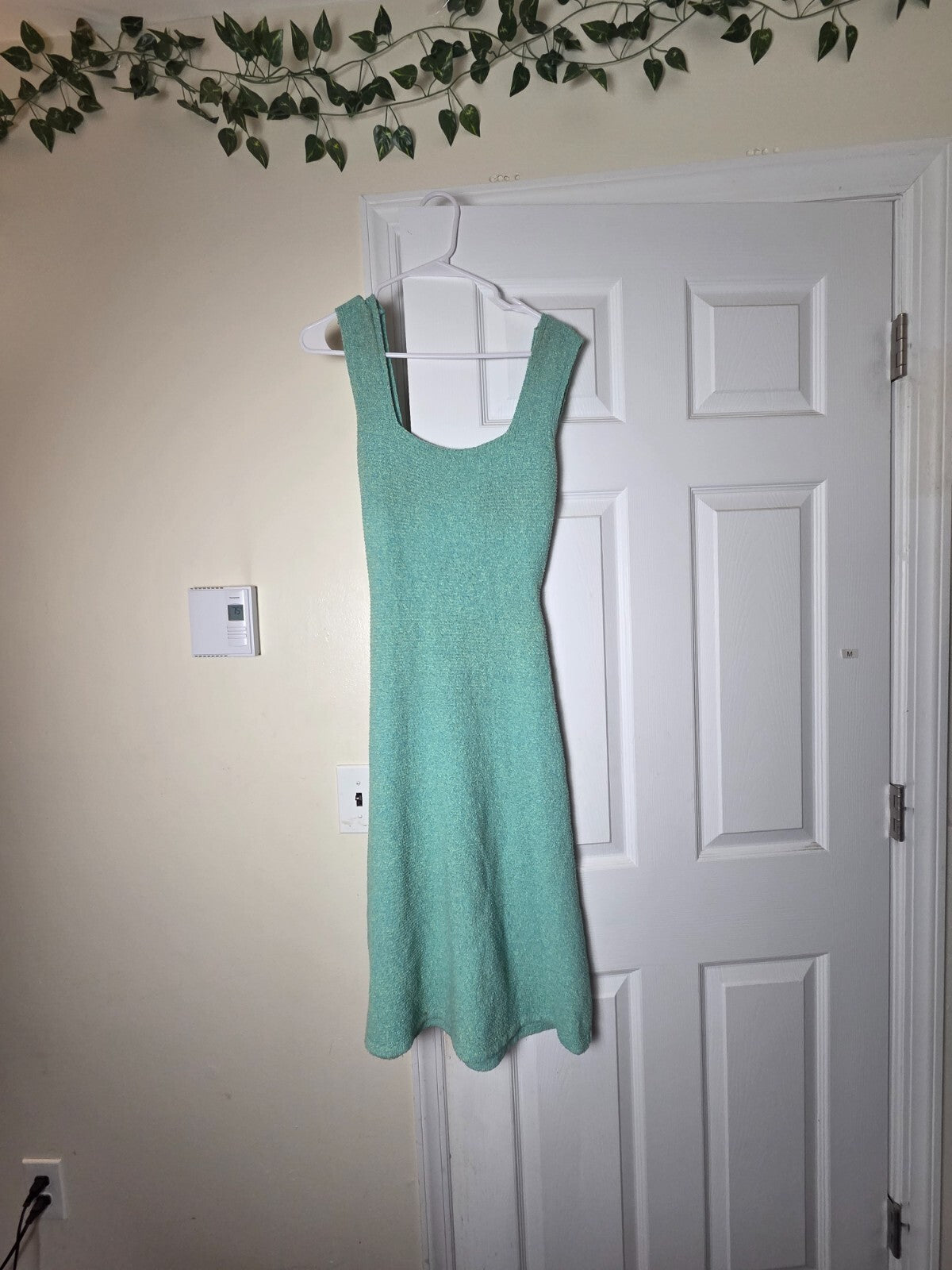 ZARA Women’s Green Sleeveless Knit Midi Dress with Back Tie Size Medium