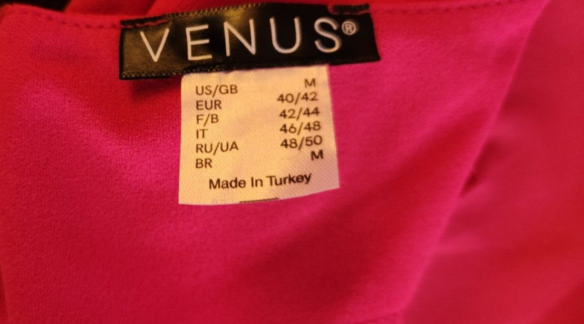 Venus Ruffled Hem Off Shoulder Dress for Women Pink Wedding Guest Dresses Medium