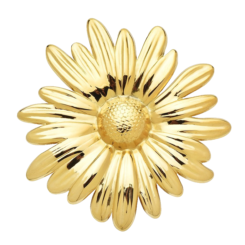 2pcs Big Metal Daisy Flower Brooches Gold Silver Tone Floral Plant Party Pins