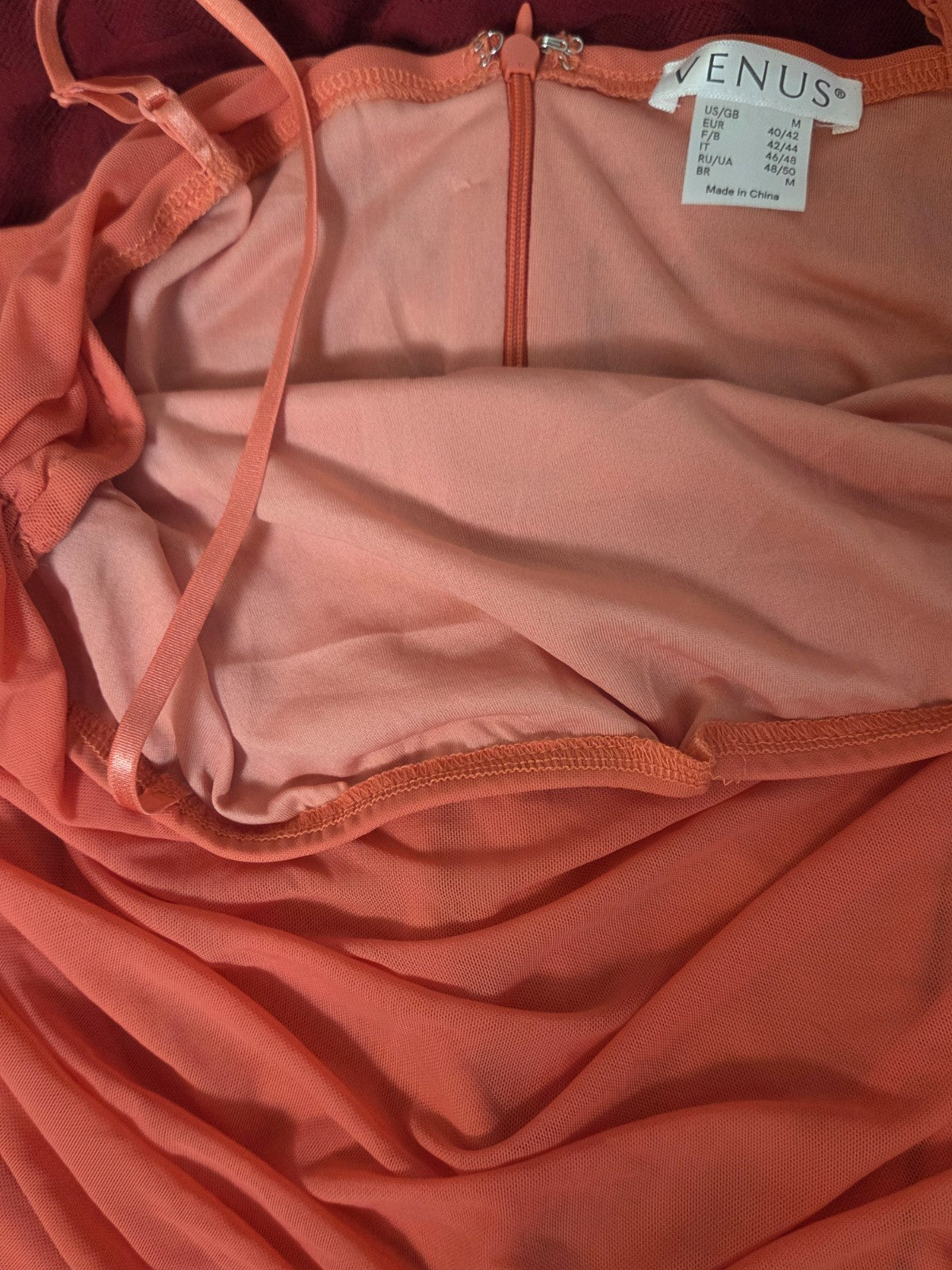 Orange Sleeveless Maxi Dress for Women Cascading Fabric Lined Gown Elegant Wear