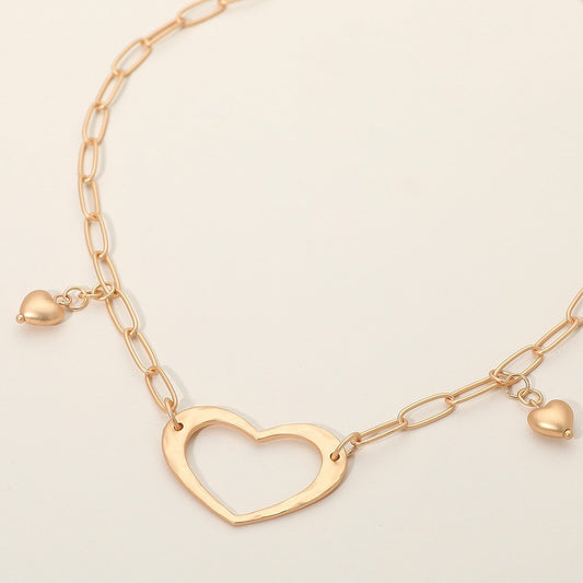 Open Heart Pendant Necklace $18$ In Modern Linked Chain Adjustable Women Gift