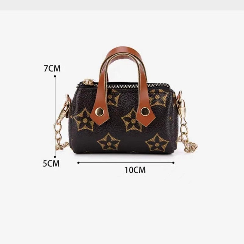 Mini Crossbody Handbag for Women| Ladies Small Barrel Purse with Gold Chain