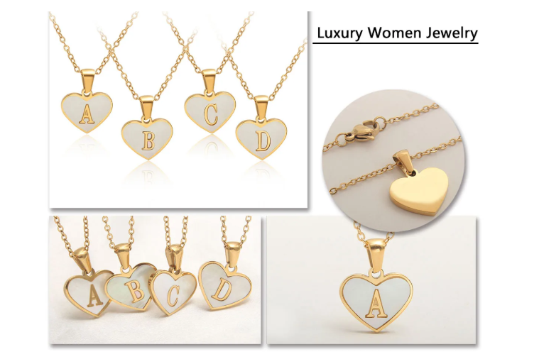 Gold B  Initial Necklace for Women Girls  Gold Plated Stainless Steel  Jewelry