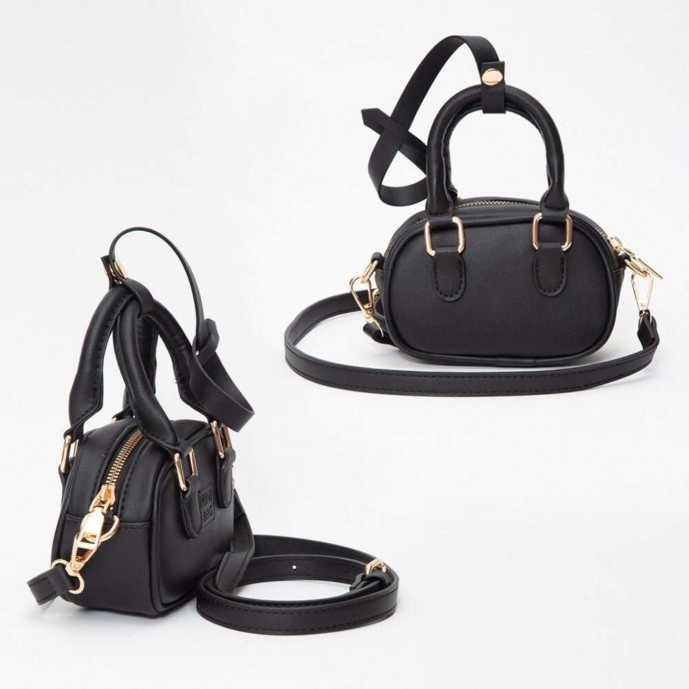 Faux Leather Mini Bag Charm Crossbody Bag Small Purse Keychain Accessory Gift