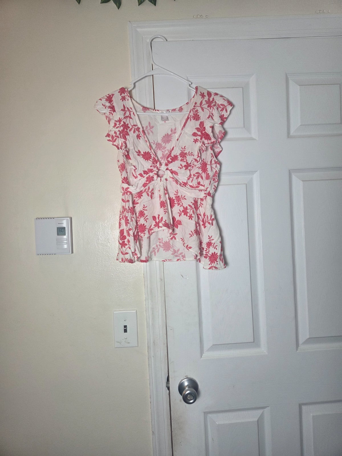 Floral Keyhole Top for Women Lightweight Printed Blouse Casual Spring and Summer