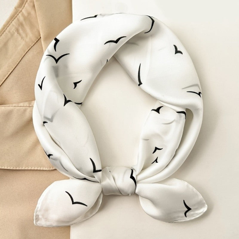 Flock of Birds Women's Luxury Silk Scarf Square 27.5 Inches Lightweight Wrap