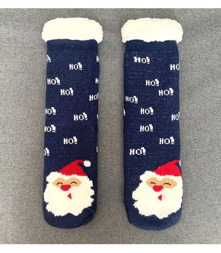 3 Pair Set! Cozy Santa Fleece Lined Slipper Socks Thermal One Size Winter Gift