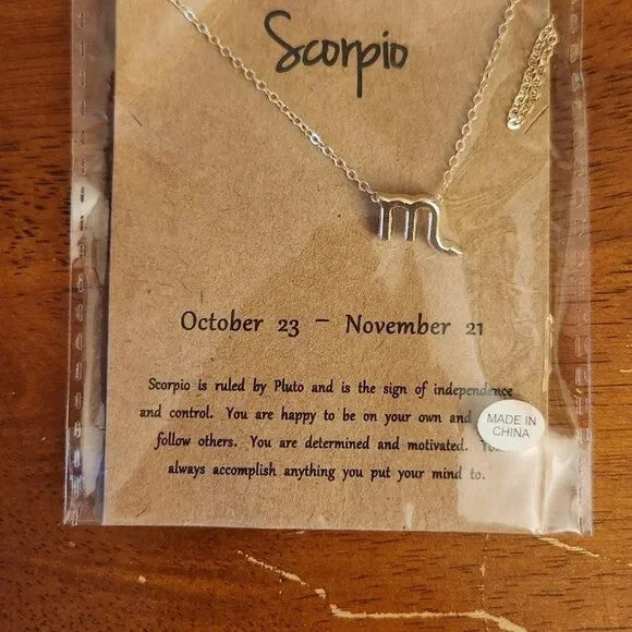Scorpio Zodiac Sign Jewelry Gold Tone Chain Pendant Necklace for Women