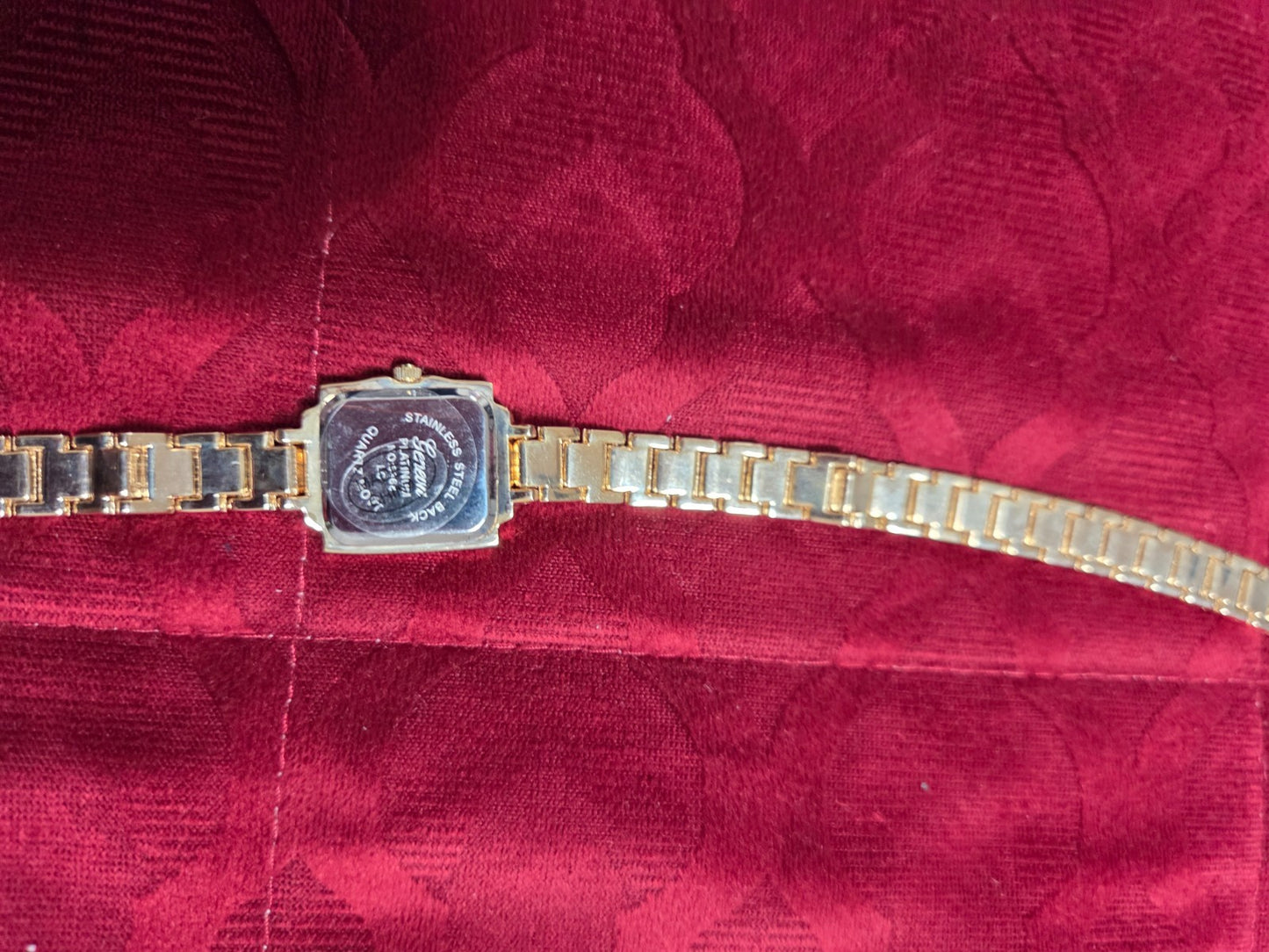 Ladies Square Gold-Tone Wrap Watch Bracelet 15" Crystal Bezel Quartz Movement