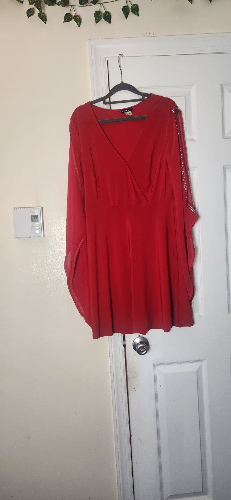 Venus Women’s Red Midi Dress Large Size Wedding Guess Dresses for Ladies