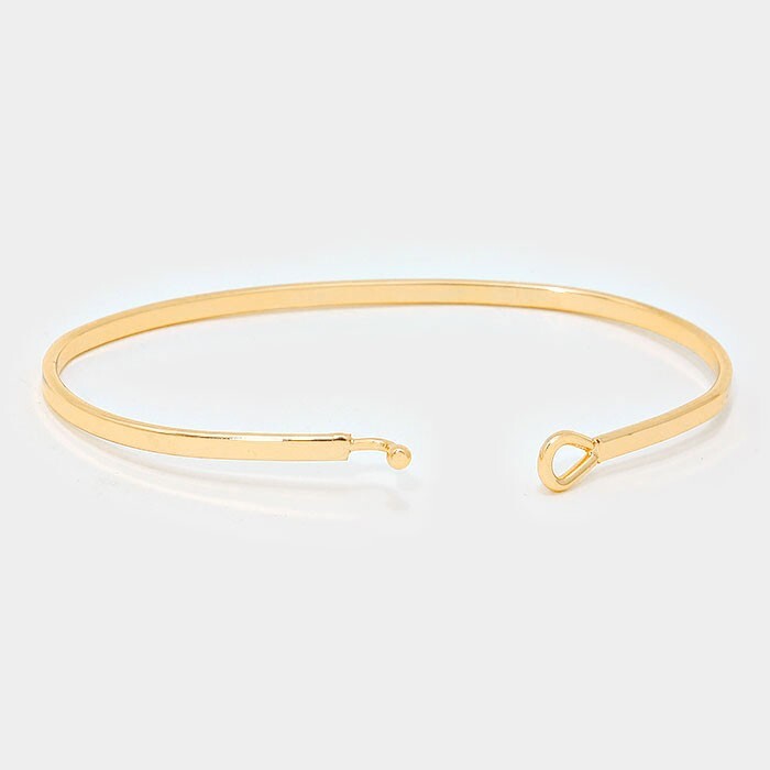 Hakuna Matata Gold and Silver Thin Metal Hook Bracelet Set Inspirational Jewelry