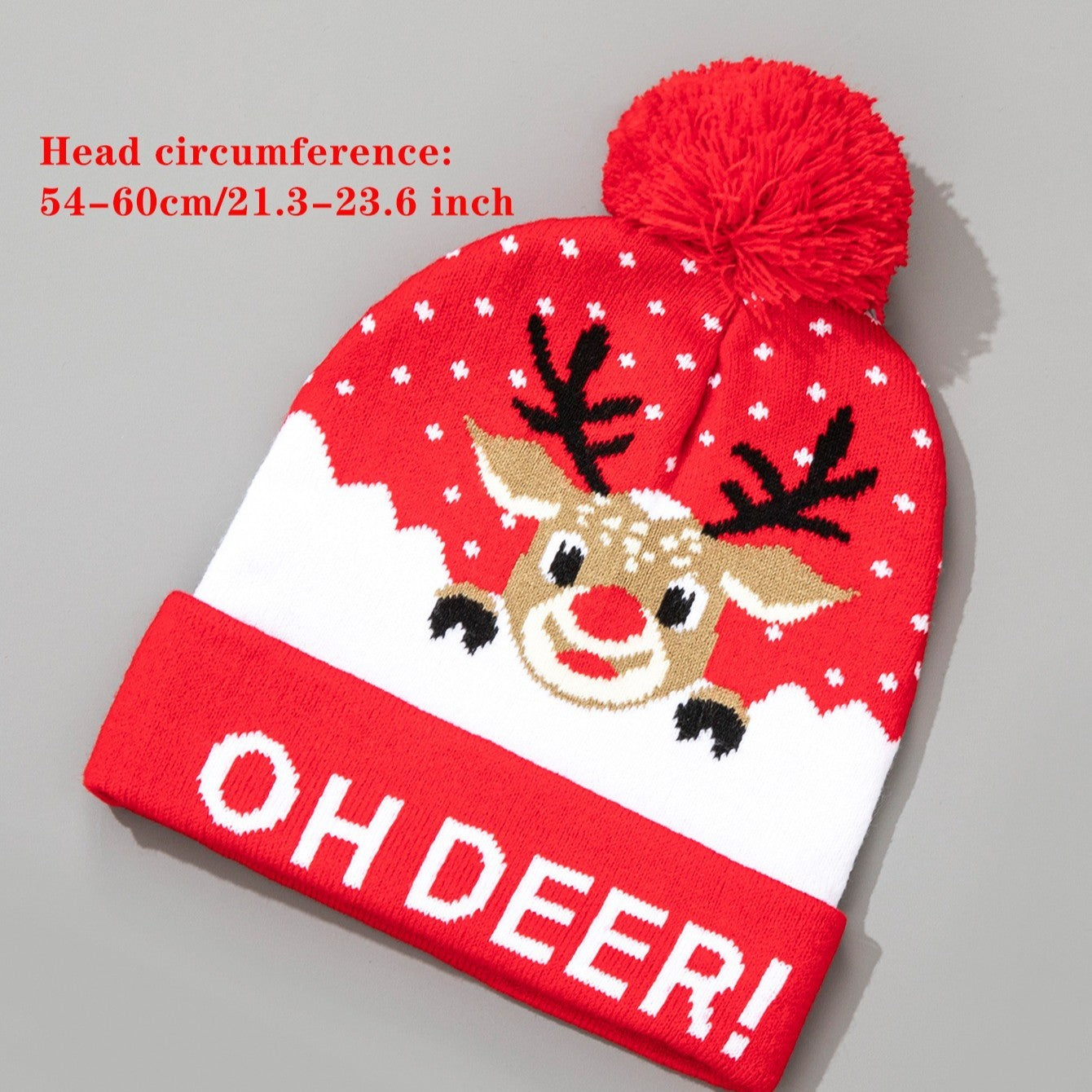 2-Pack LED Christmas Beanie Hats Flashing Holiday Light Up Knit Cap Fun