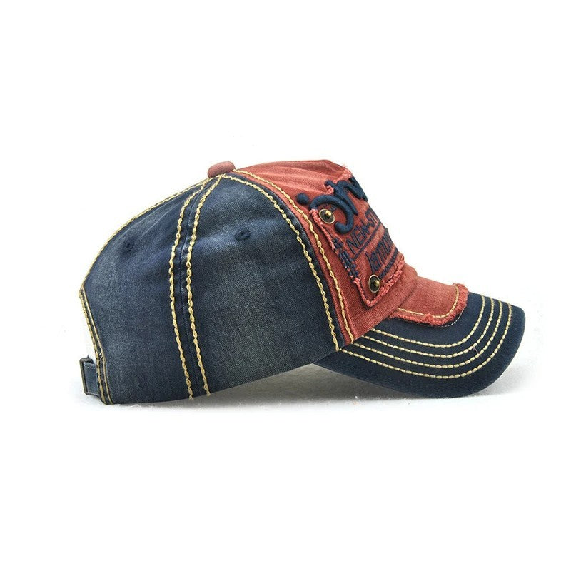 Distressed Denim Baseball Cap Punk Rock Vintage Faded Men Women Retro Hat