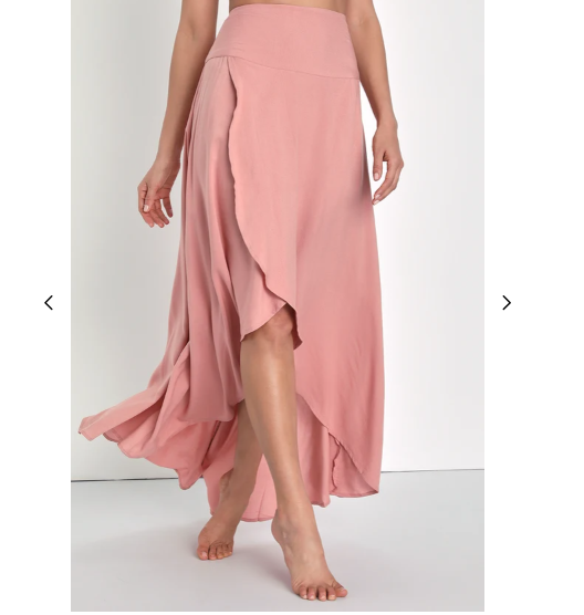 Lulus Ambrosio Mauve Pink High-Low Maxi Skirt for Women
