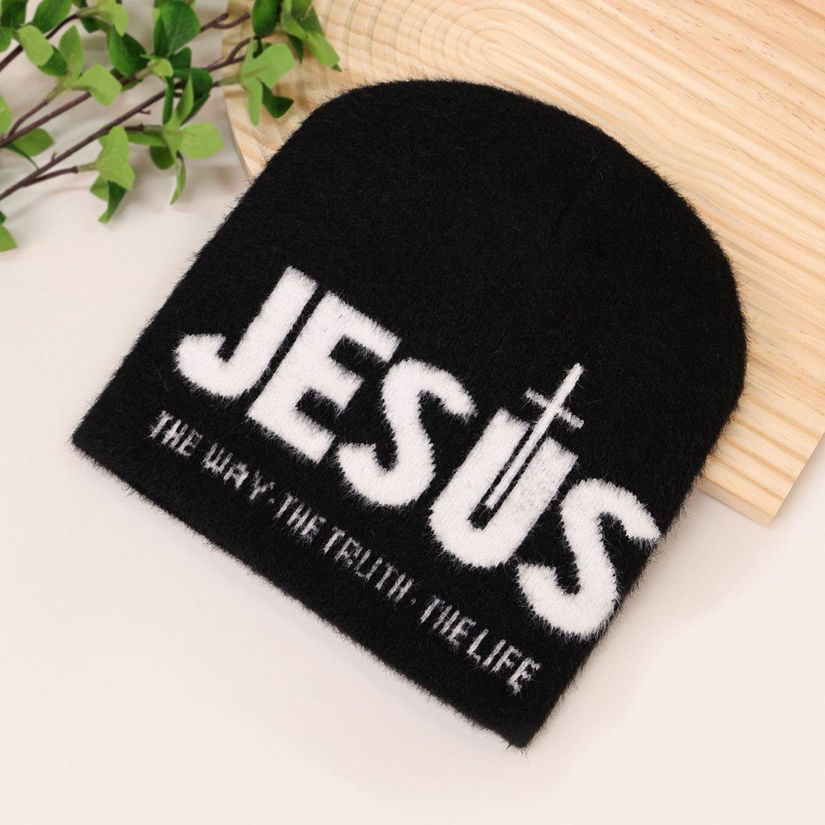 3-Pack Jesus Beanie Hat Set Christian Faith Knit Winter Slouchy Lot Men Women