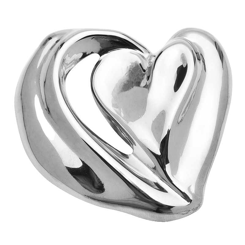 2pcs Abstract Heart Brooch Set 18K Gold Silver Plated Stainless Steel Pins