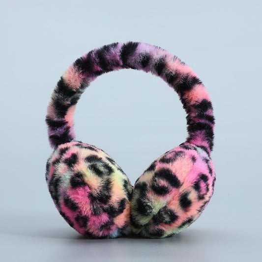 Colorful Fluffy Faux Fur Leopard Print Winter Earmuffs Ear Warmers New