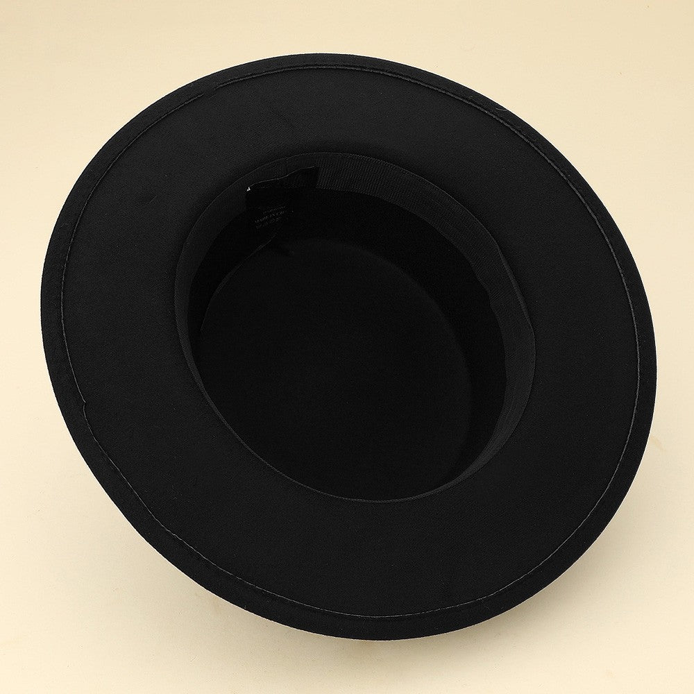 Sunshine Yellow Flat Top Fedora Hat Wide Brim Cotton Blend Bowler Style