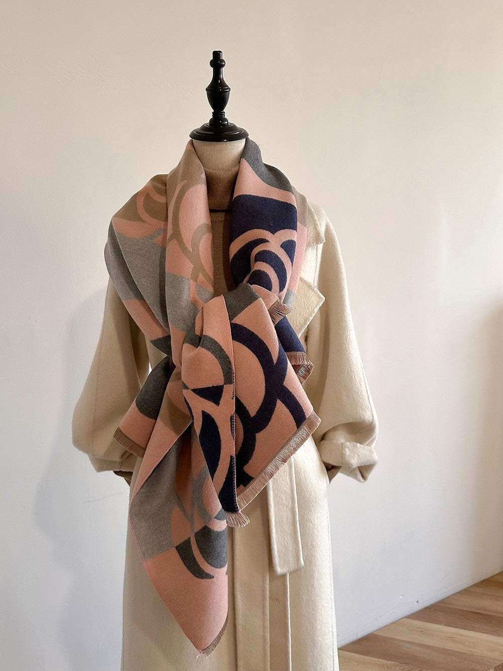 Women’s Oversized Floral Print Scarf Wrap Shawl Soft Warm Winter Blanket Cape