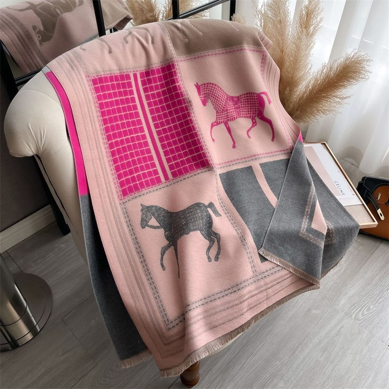 BUY 2 GET 1 FREE: 3-Pack Equestrian Horse Scarf Set Cashmere Feel Black Friday