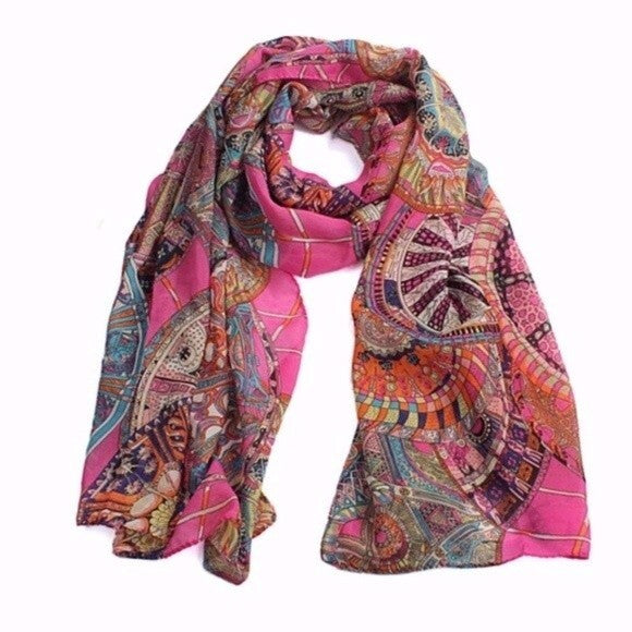 Abstract Print Summer Scarf for Women Lightweight Fashion Accessory