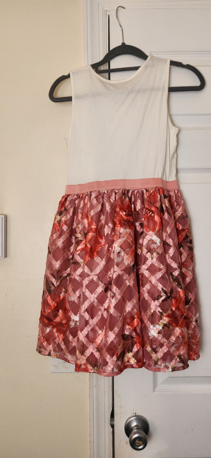 Girls Dress for Formal Occasion Floral Print Sleeveless Dresses Size 10/12