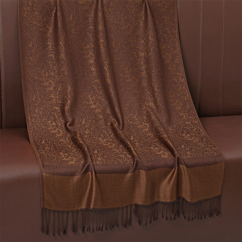 Brown Paisley Pashmina Shawl Scarf Wrap Large Fringed Warm Winter Women Gift