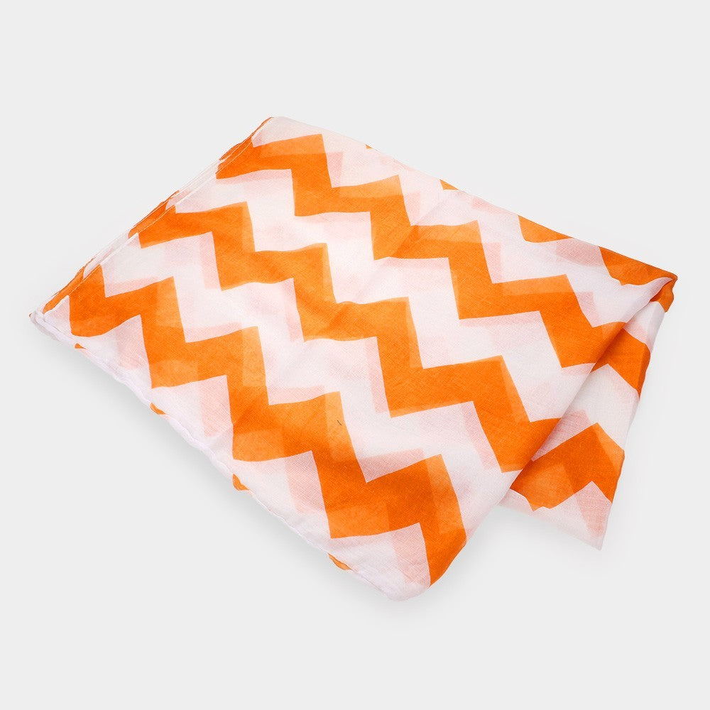 Bold Orange White Chevron Print Infinity Scarf   Womens Lightweight Scarves