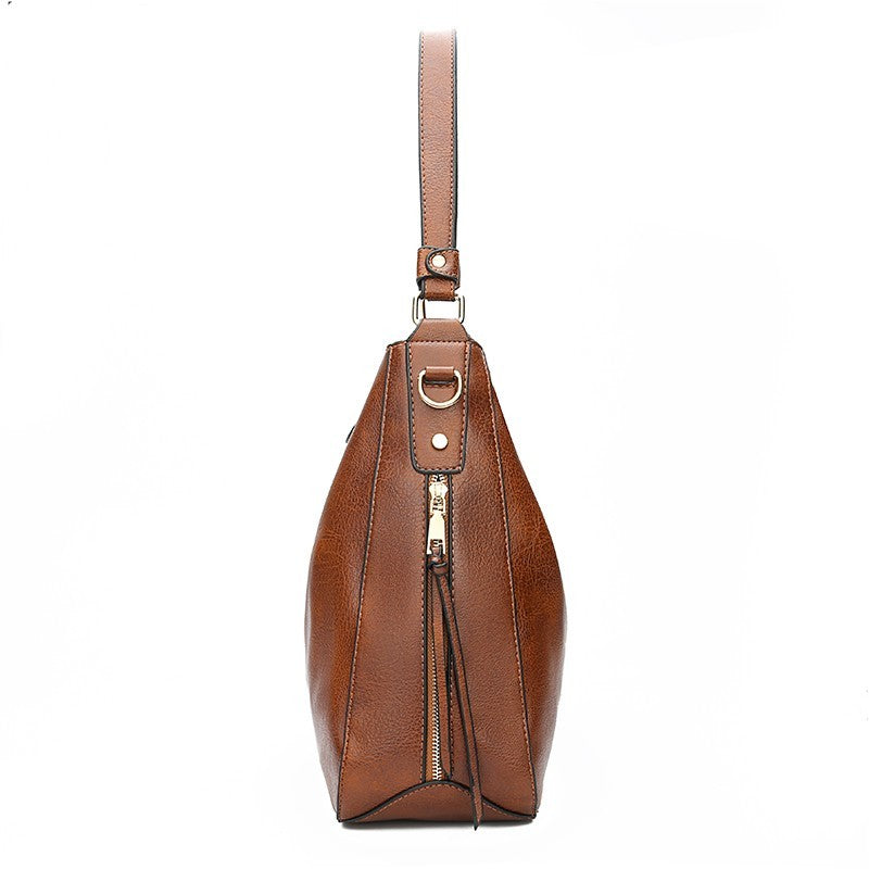 Faux Leather Hobo Bag for Women Vintage Shoulder Handbag Large Tote Purse