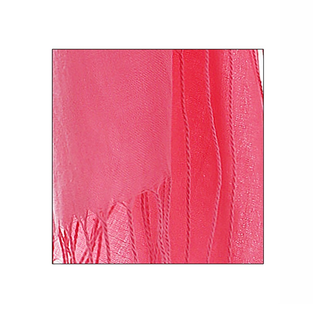 Solid Pink Fringe Oblong Scarf Soft Lightweight Wrap Shawl  Accessory for Women