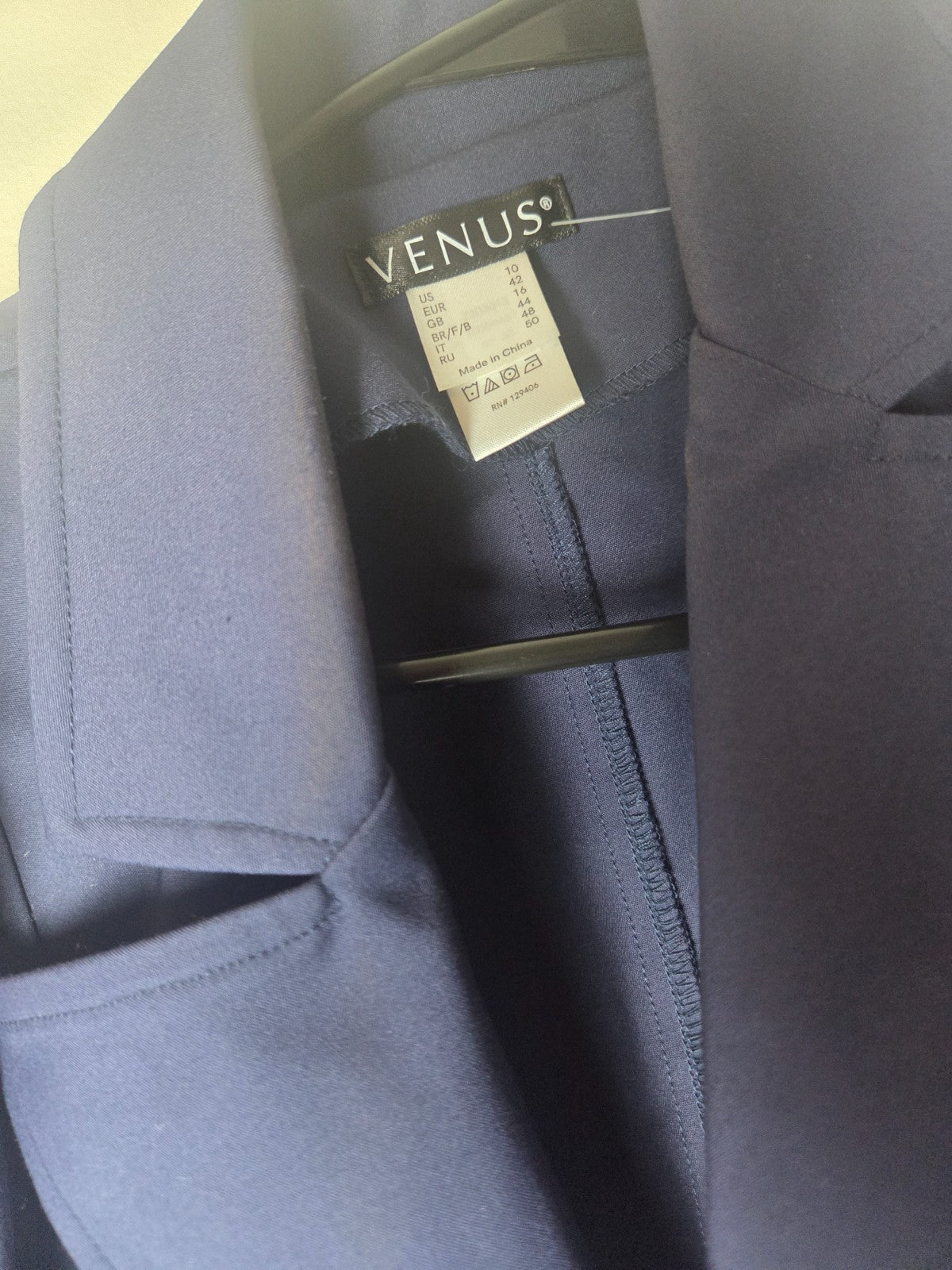 Navy Blue Asymmetrical Peplum Blazer Jacket Gold Zippers Buttons Women's Size 10