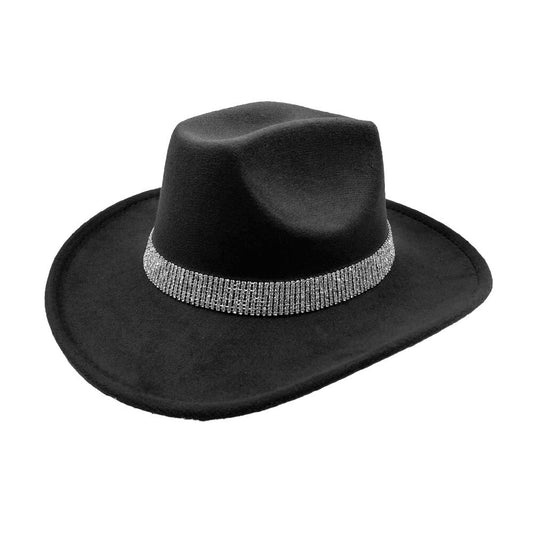 Rhinestone Paved Band Western Cowboy Hat Women’s Glam Rodeo Festival Cowgirl