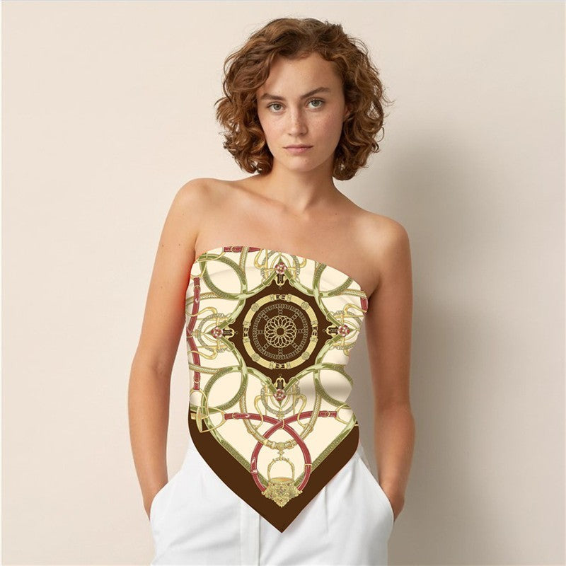 Elegant Large Square Silk Scarf 35 X 35 Inches Women's Designer Scarves